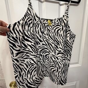 Halogen Black and White Zebra Print Camisole